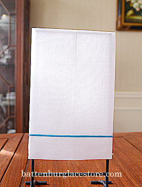 Aqua colored corded guest towel. - Click Image to Close